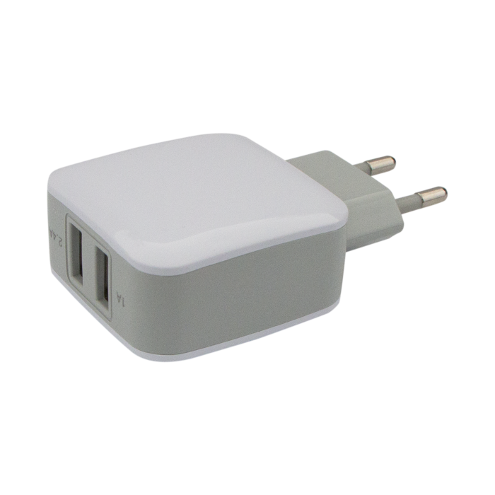 

Универсальное зарядное устройство Jet.A UC-Z18 от сети 220В (2USB, 2.1А), белое