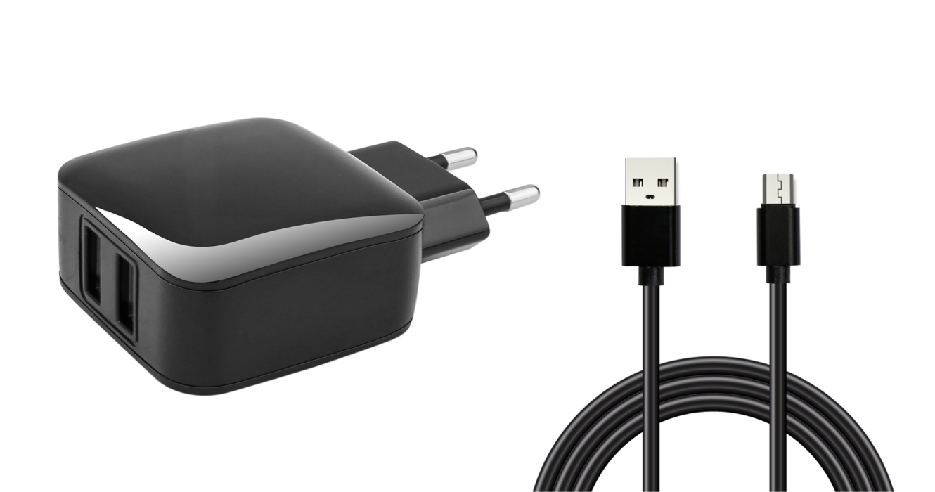 

Зарядное устройство Jet.A UC-S18 220В (2USB, 2.4+1А, кабель microUSB), черный