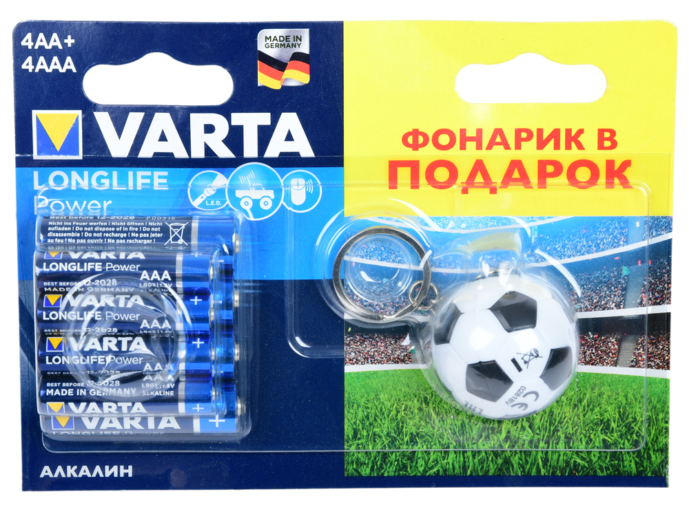 

Батарейки VARTA LONGLIFE HIGH ENERGY 4AA+4AAA+фонарик VARTA
