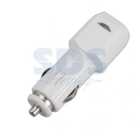 

Автозарядка в прикуриватель USB (АЗУ) (5V, 1 000mA) белая