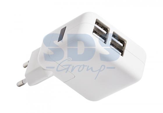 

Сетевое зарядное устройство 4xUSB, переходник+адаптер (СЗУ) (5V, 2x2 100mA, 2x1000mA) REXANT