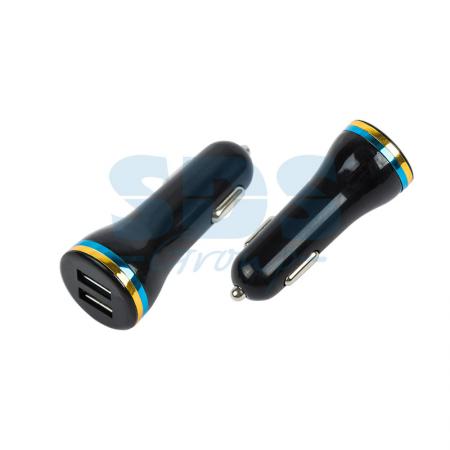 

Автозарядка в прикуриватель 2хUSB с индикацией (АЗУ) (1 000+2 100mA) черная
