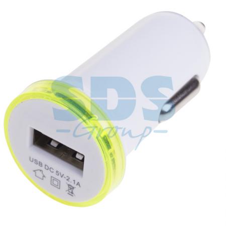 

Автозарядка в прикуриватель USB (АЗУ) (5V, 2100mA) белая REXANT