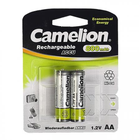 

Camelion AA- 800mAh Ni-Cd BL-2 (NC-AA800BP2, аккумулятор,1.2В)