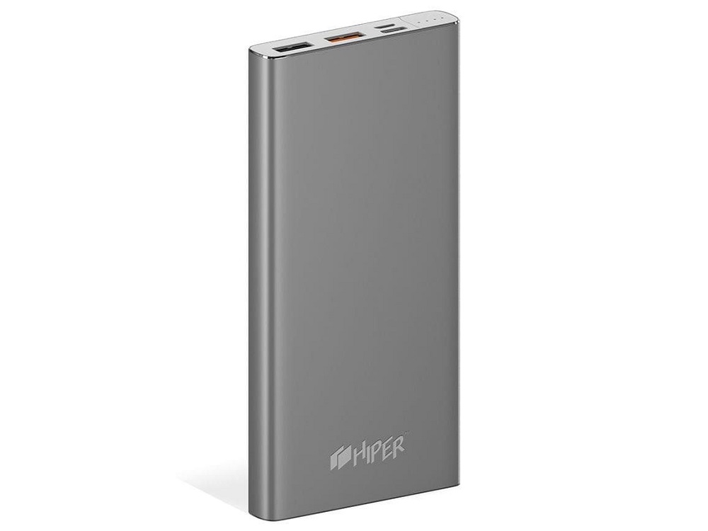 Внешний аккумулятор Hiper MPX10000 Li-Pol 10000mAh 3A+3A+1A серый 2xUSB мобильный аккумулятор hiper mpx20000 li pol 20000mah 3a 3a 2 4a серый 2xusb