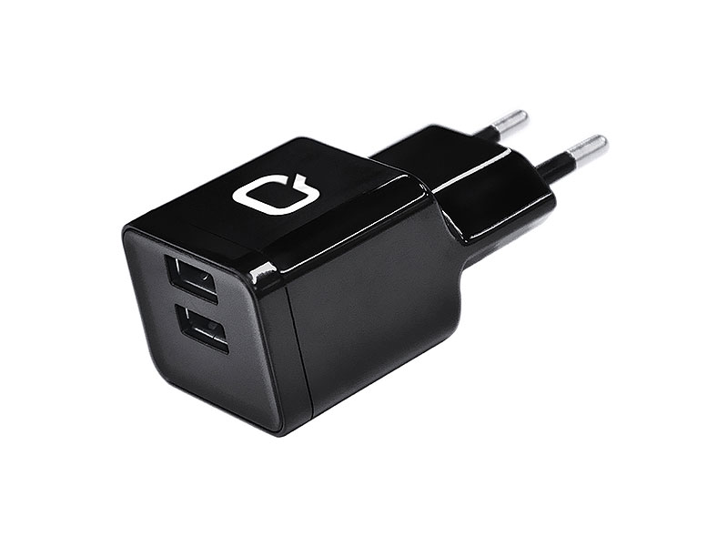 

Сетевое зарядное устройство Qumo Energy (Charger 0006), 2 USB, 2.1A, Micro USB cable, черный
