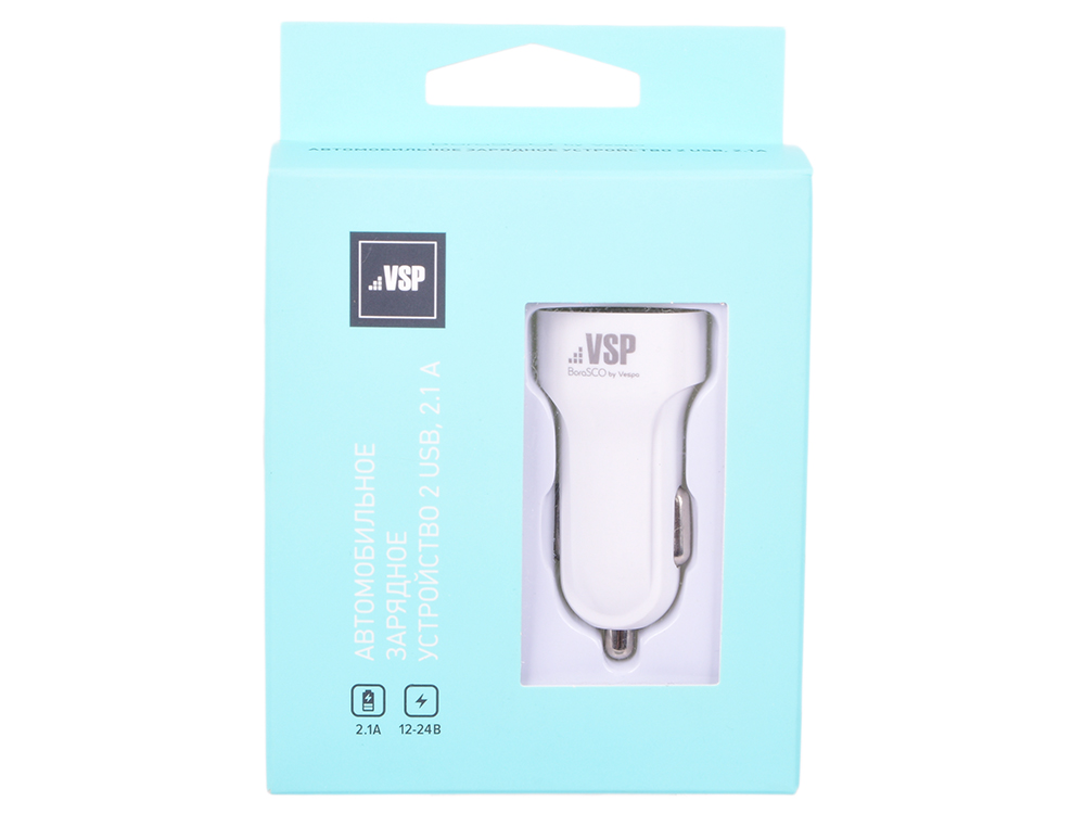 

Автомобильное зарядное устройство BoraSCO 2 USB, 2,1A белое