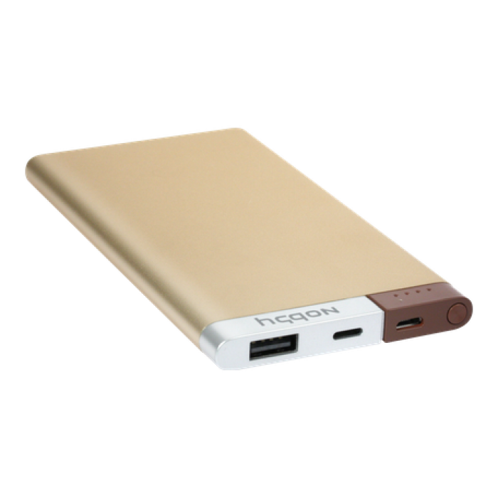 

Внешний аккумулятор Nobby 5000 мАч., USB+8-pin, 2A, Li-pol, золот., Metallic 032-001
