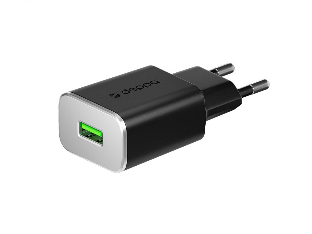 

Сетевое зарядное устройство Deppa USB QC 3.0, черный