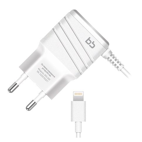 Сетевое зарядное устройство Nobby BB 015-001 8pin для Apple 2А, 1.2 м, белый