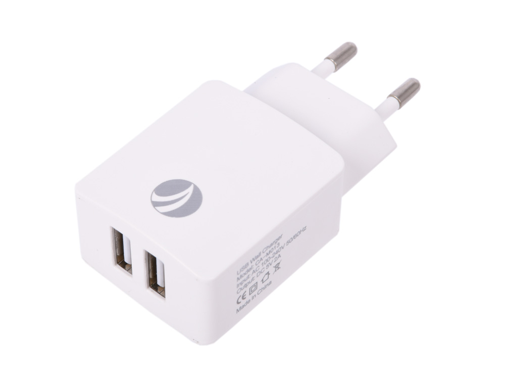 

Зарядное устройство VCOM CA-M013 белый 2xUSB 2A