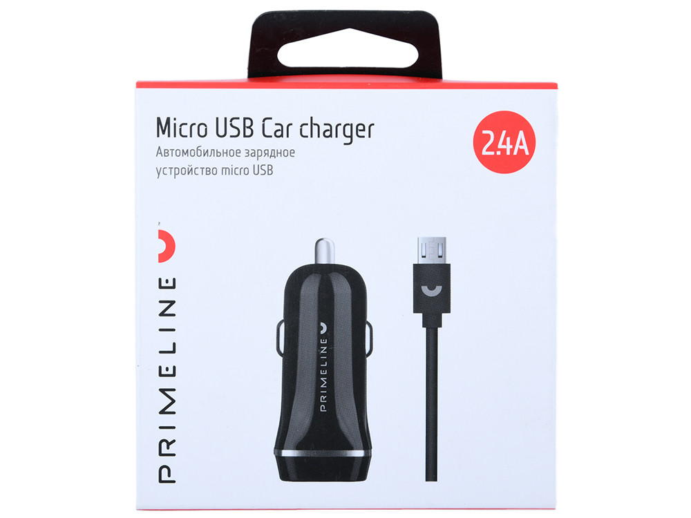 

Автомобильное зарядное устройство Prime Line 2226 2xUSB 2.4A + кабель microUSB 1.2м, черный