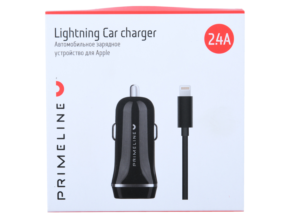 

Автомобильное зарядное устройство Prime Line 2227 2xUSB 2.4A + кабель Apple lightning 8-pin 1.2м, черный