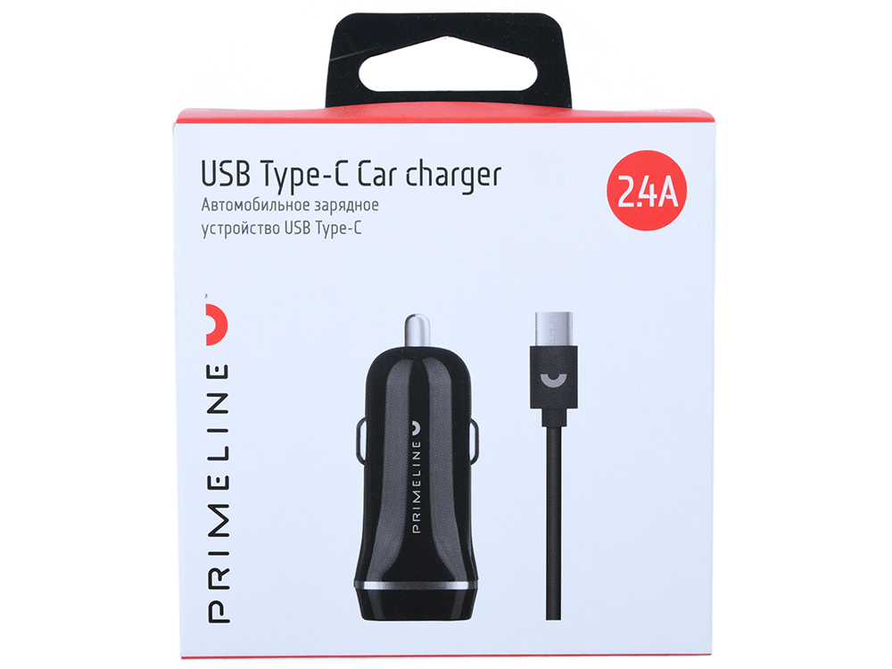 

Автомобильное зарядное устройство Prime Line 2228 2xUSB 2.4A + кабель Type-C 1.2м, черный