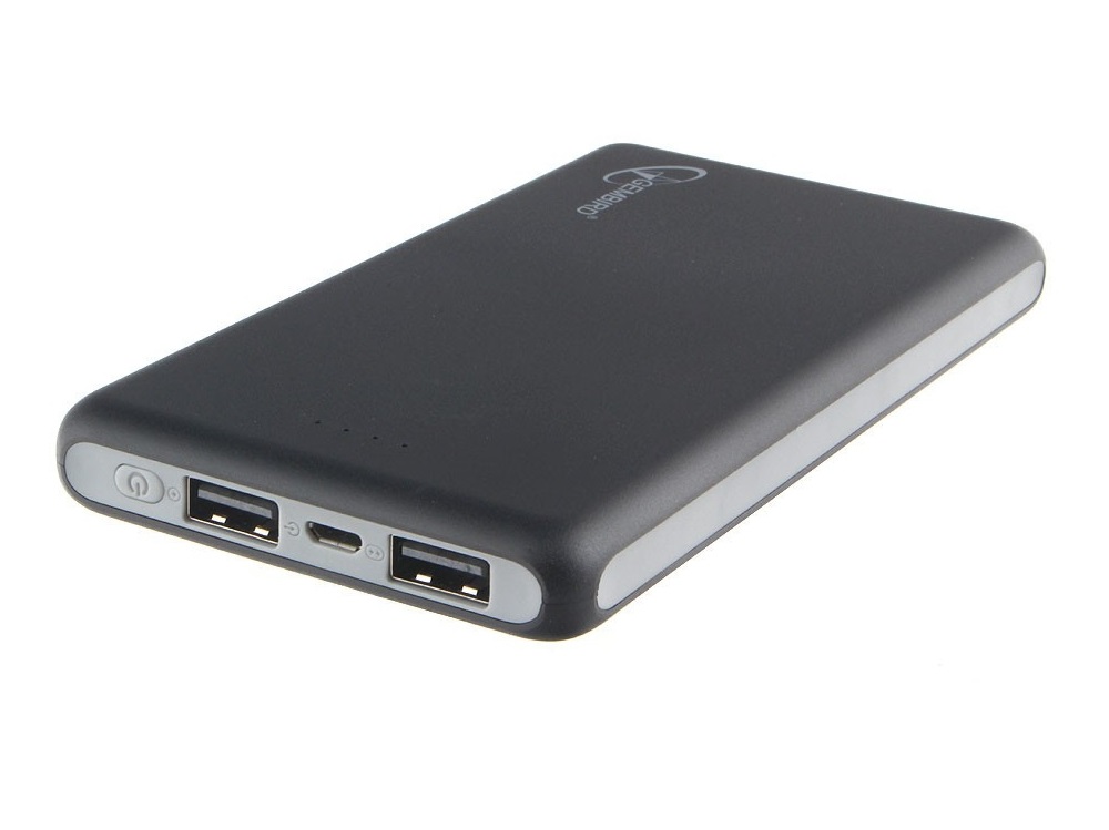 Портативный аккумулятор Gembird GPB-102 черный 10000мА/ч,USB1: 2,1A, USB2: 2.1A