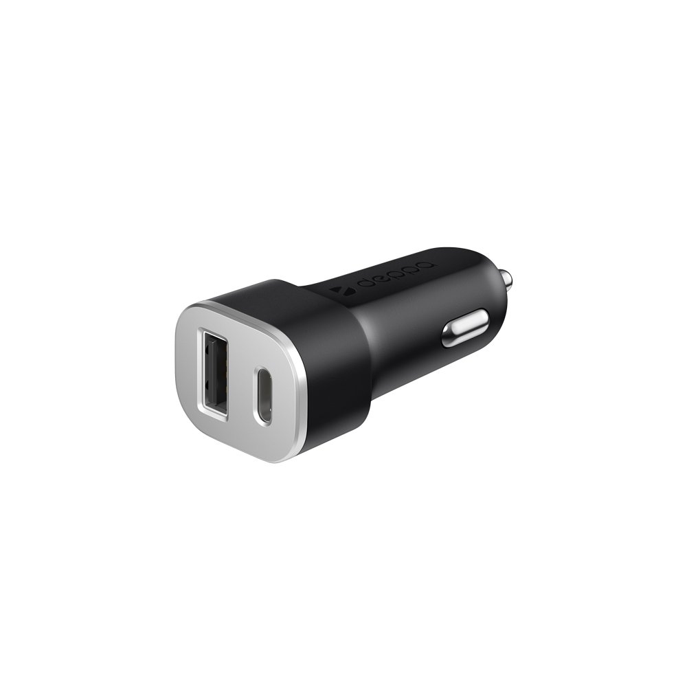Автомобильное зарядное устройство Deppa 11293 USB Type-C + USB A, QC 3.0, Power Delivery, 18Вт, черный автомобильное зарядное устройство deppa 11293 usb type c usb a qc 3 0 power delivery 18вт черный