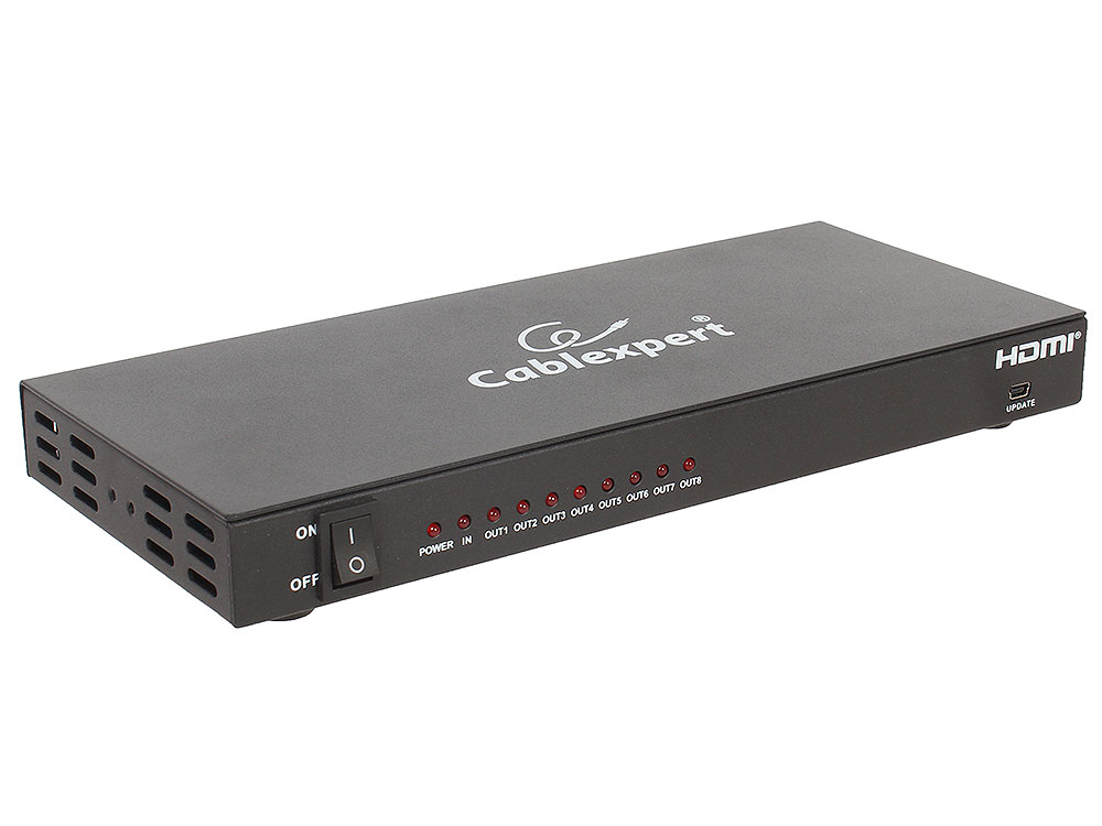 

Разветвитель HDMI Cablexpert DSP-8PH4-02, HD19F/8x19F, 1 компьютер - 8 мониторов