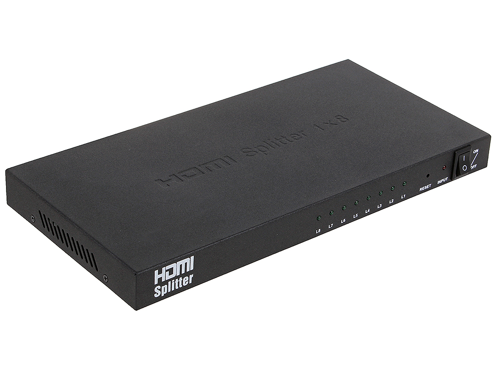 

Разветвитель HDMI Splitter Orient HSP0108, 1-8, HDMI 1.4/3D, HDTV1080p/1080i/720p, HDCP1.2, внешний БП 5В/3A, метал.корпус