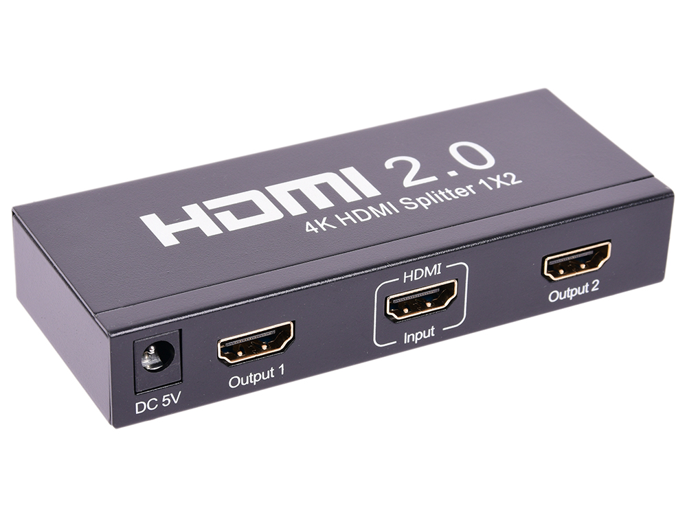 

Разветвитель HDMI 4K Splitter ORIENT HSP0102HL-2.0, 1-2, HDMI 2.0/3D, UHDTV 4K/ 60Hz (3840x2160)/HDTV1080p, HDCP2.2, EDID управление, внешний БП 5В/2