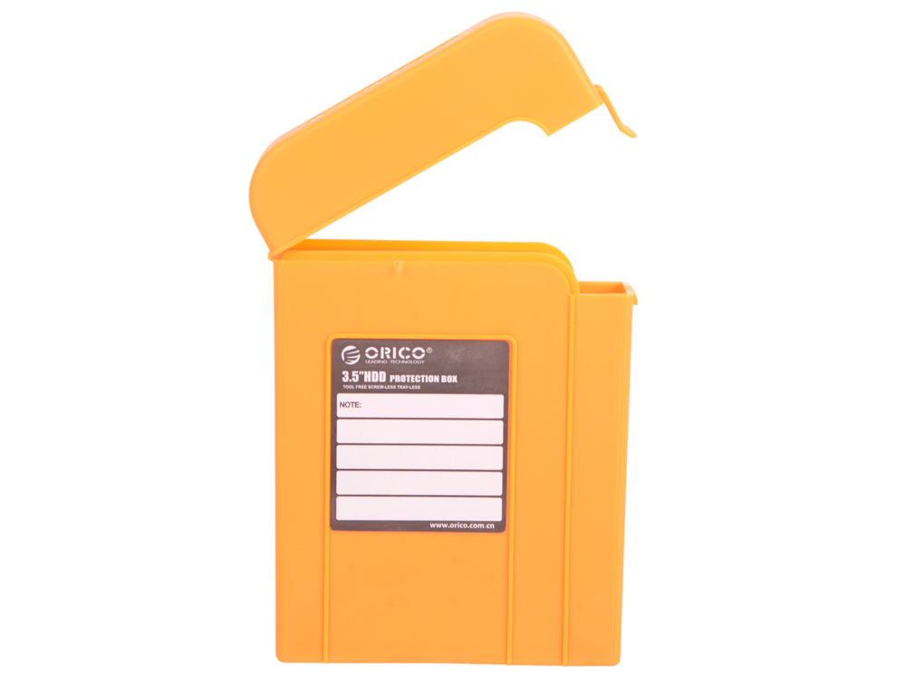 

Чехол жесткий для HDD ORICO PHI-35-OR, PP пластик, влагозащита, желтый, 162 x 114 x 36 мм