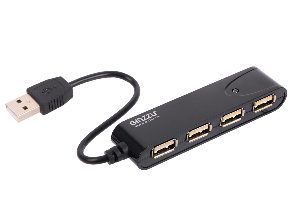 

Концентратор USB 2.0 Ginzzu GR-424UB (4 порта)