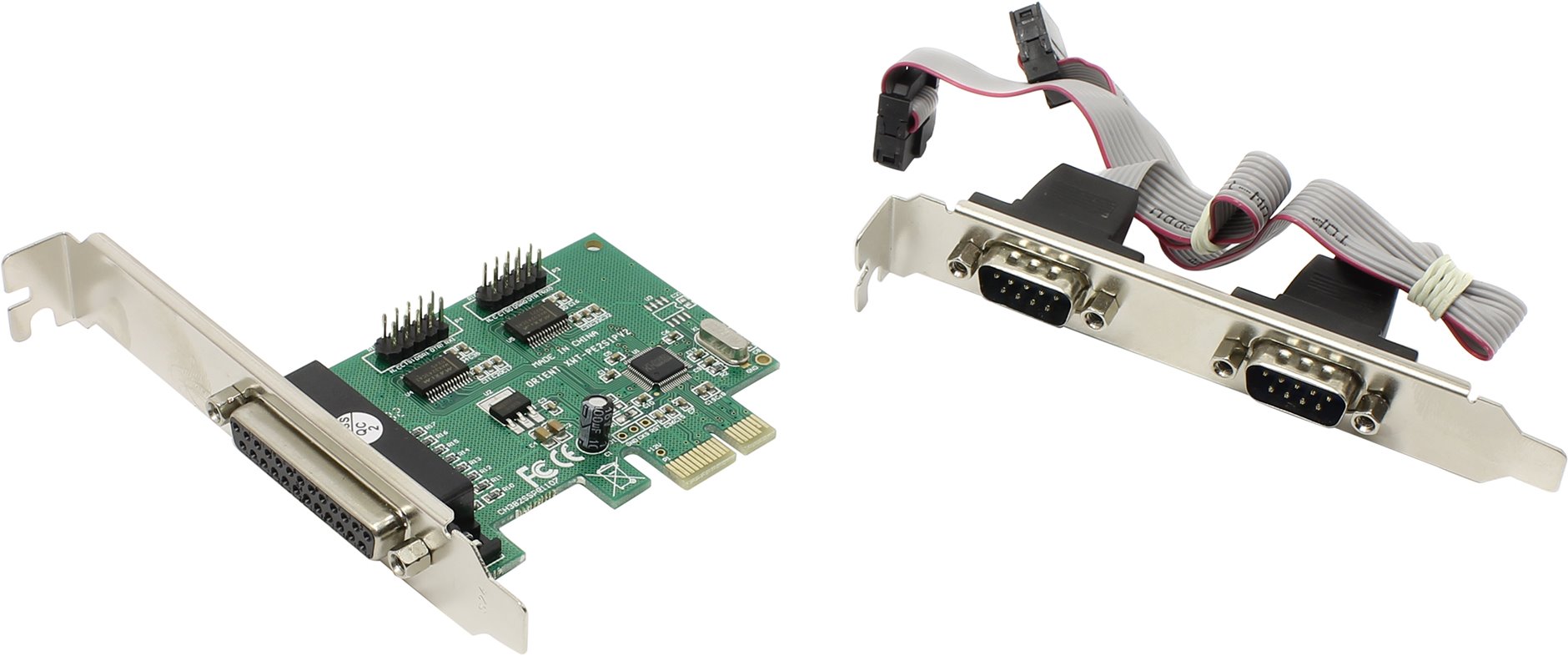 Контроллер ORIENT XWT-PE2S1PV2, PCI-E to COM 2-port + LPT 1-port (WCH CH382) Ret контроллер pci e orient xwt pe1s1pv2 com lpt oem