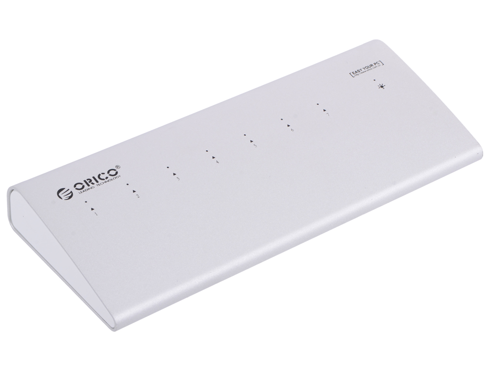 

Концентратор USB Orico H73 (серебристый) USB 3.0 x 7, адаптер питания