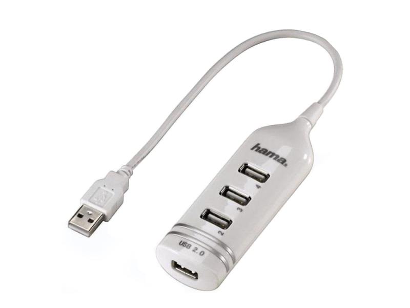 

Концентратор USB Hama H-39788 пассивный 4 порта белый