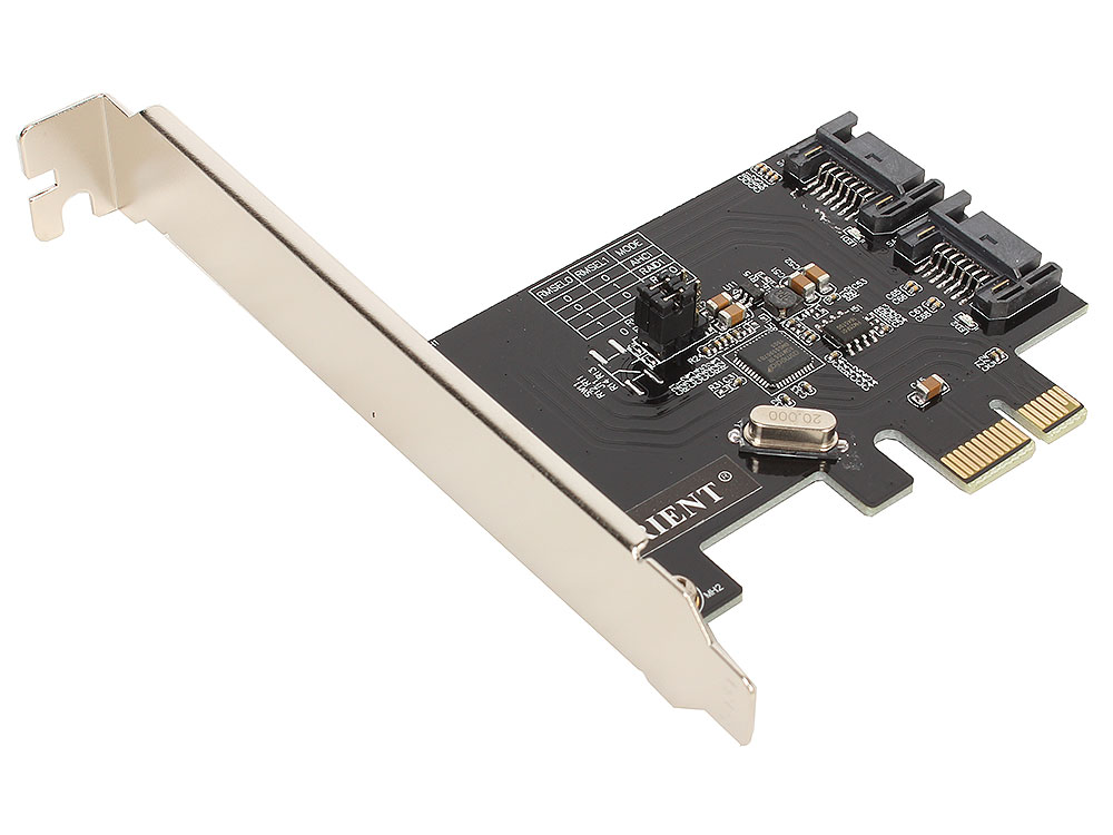 Контроллер Orient A1061RAID, PCI-E v2.0 SATA 3.0 6 Gb/s, 2int port, RAID 0/1/SPAN, поддержка HDD до 6TB, ASM1061R chipset, oem