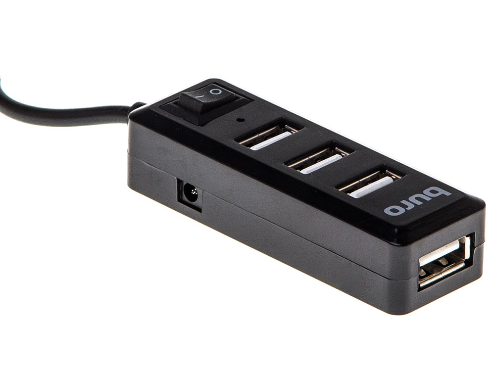 

Концентратор USB 2.0 BURO BU-HUB4-0.5L-U2.0 4 x USB 2.0 черный
