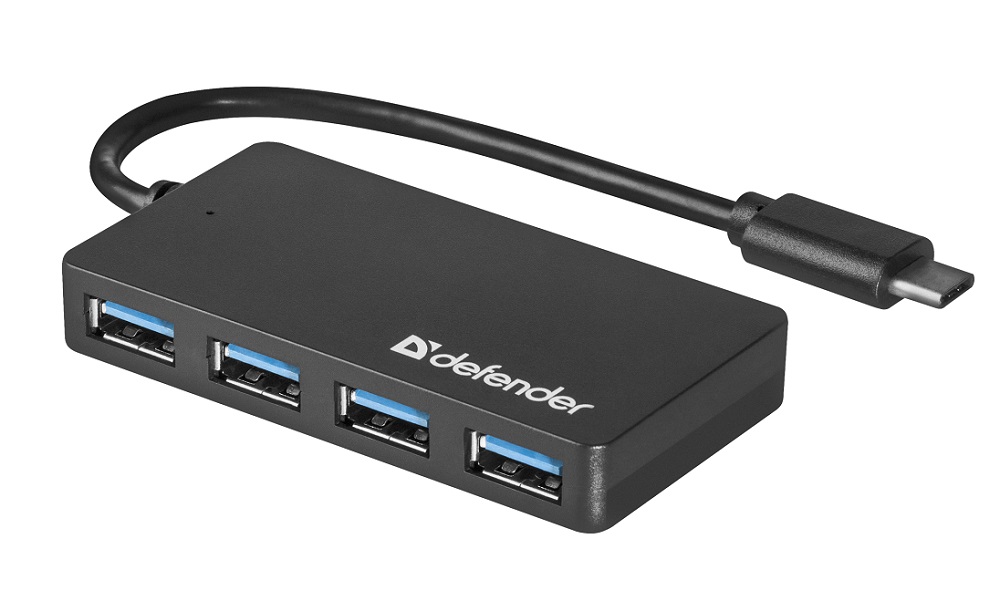 

Концентратор USB 3.0 Defender Quadro Transfer USB 3.1 Type C - USB3.0, 4порта