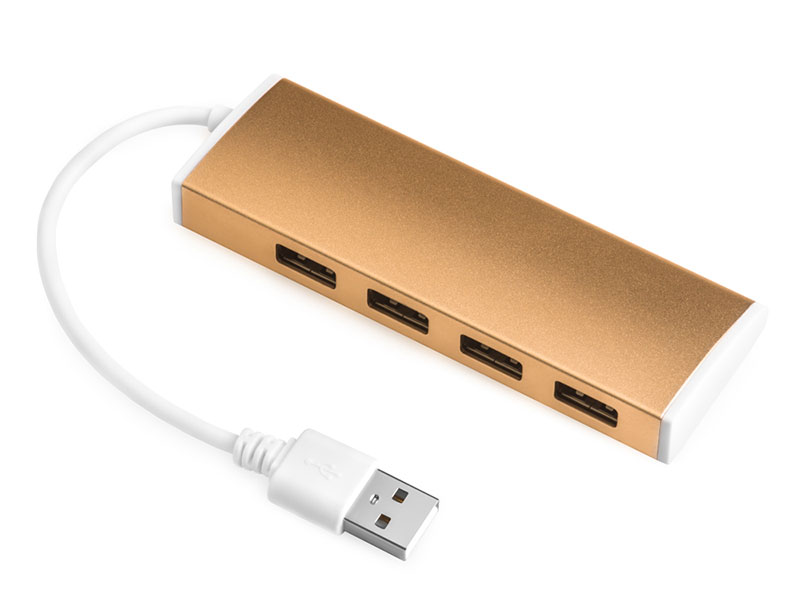 

Концентратор USB Greenconnect USB 2.0 GCR-UH214BR на 4 порта 0,15m , Bronze