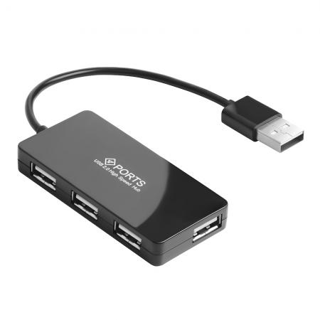 Greenconnect USB 2.0 Разветвитель GCR-UH244B на 4 порта 0,15m , black