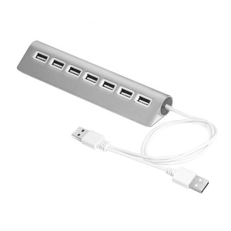 

Greenconnect USB 2.0 Разветвитель GCR-UH227S на 7 портов 0,5m+доп питание , silver