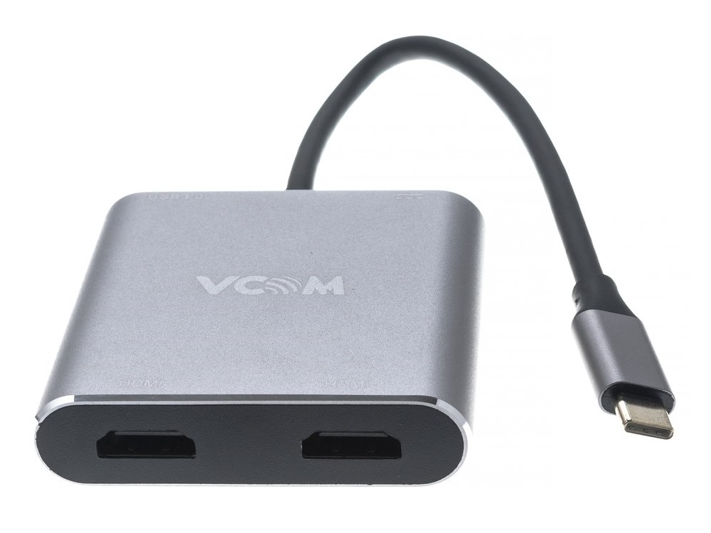 

Кабель-адаптер USB3.1 Type-CM - 2*HDMI+USB3.0+PD charging VCOM-CU450