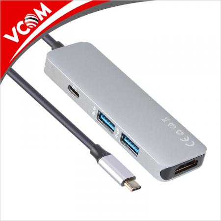 

Адаптер USB3.1 Type-CM--HDMI+2*USB3.0+PD charging docking space, металлический корпус VCOM CU429M