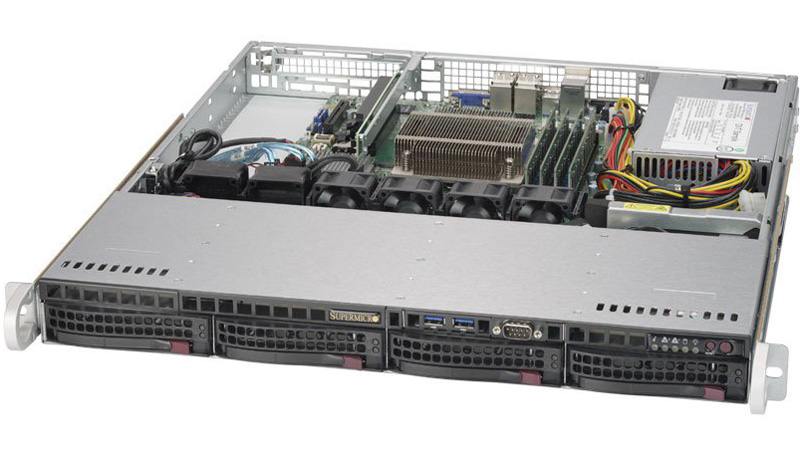 Серверная платформа Supermicro SYS-5019S-MN4, 1U, No CPU E3-1200v5/6, No Mem, no HDD (up to 4x3.5), SATA RAID (0/1/5/10), 4x1GbE, M.2/1xPCIe, 350W Fixed