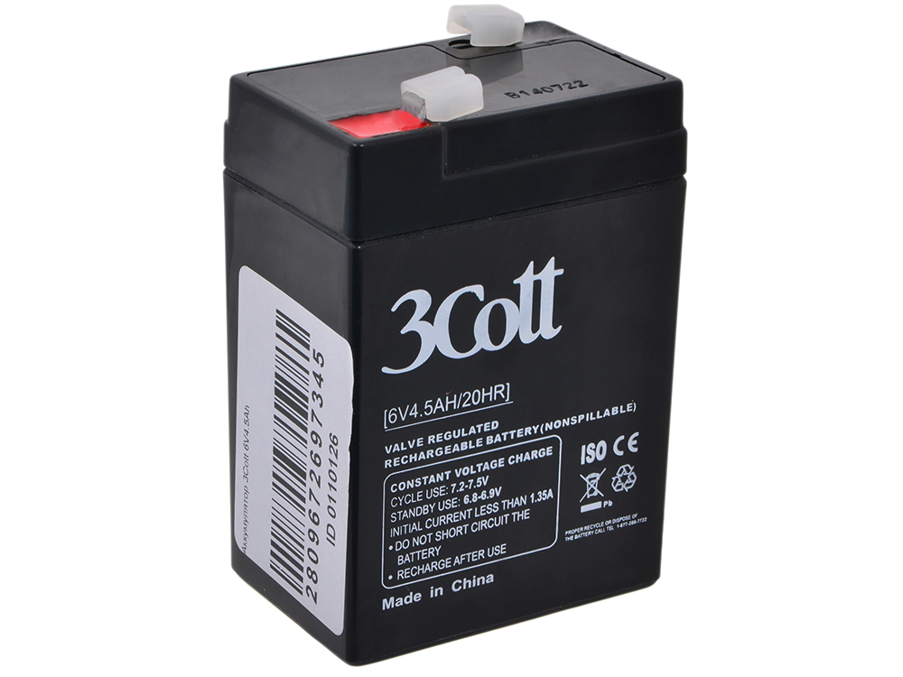 

Аккумулятор для ИБП 3Cott 6V4.5Ah