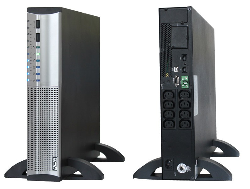 ИБП Powercom SRT-2000A Smart KING RT 2000VA/1400W RS232,USB,AVR,Rackmount/Tower (8 x IEC) ибп powercom vrt 1000xl vanguard rm 1000va 900w 2u rs232 usb 6 x iec