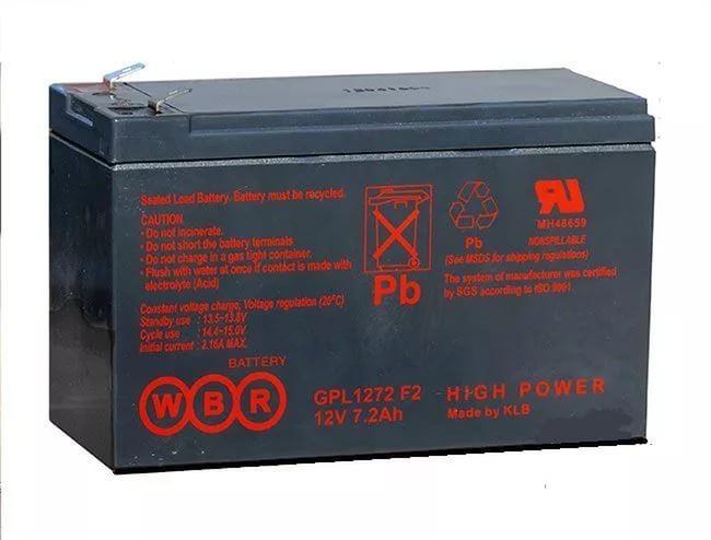 

Батарея WBR GPL 1272 12V/7.2AH увеличенный срок службы до 10 лет