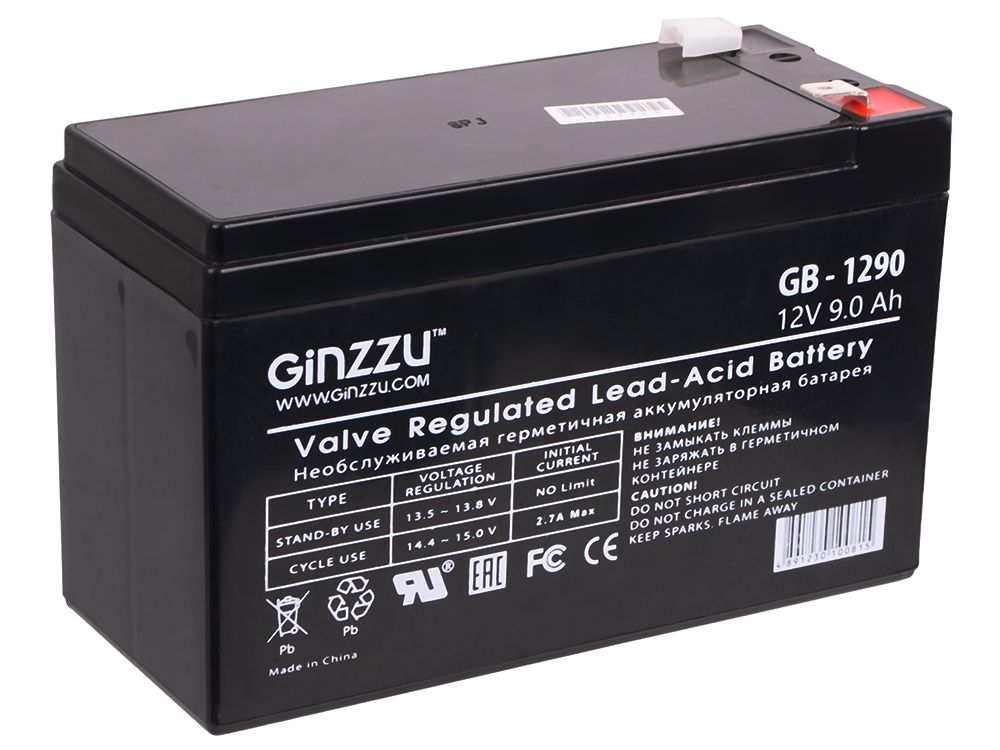 

Батарея Ginzzu GB-1290 12V/9Ah