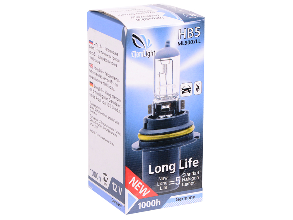 

Лампа Галогеновая с эффектом ксенона 6000К HB5(Clearlight)12V-65/45W XenonVision (1 шт.)
