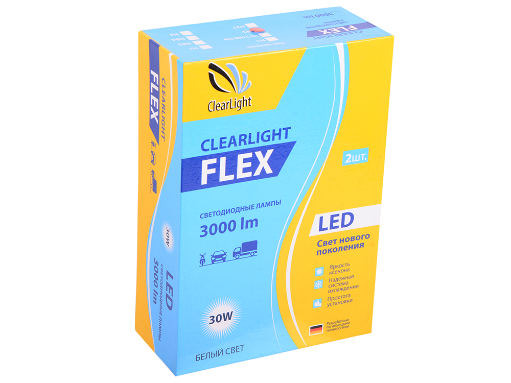 

Лампа светодиодная LED Clearlight Flex H3 3000 lm (2 шт) 6000K