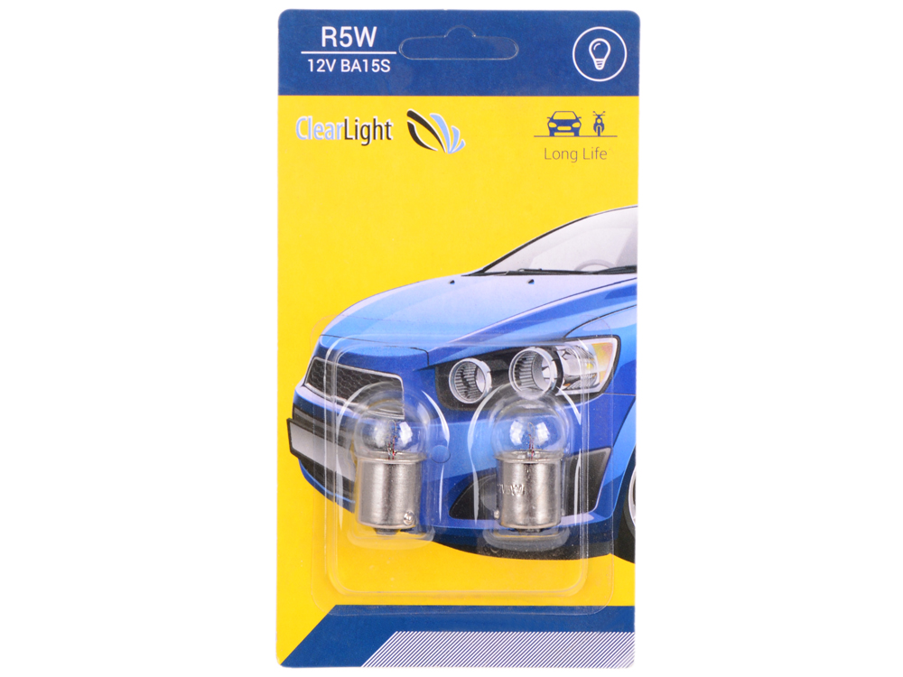 

Лампа галогеновая R5W (Clearlight) 12V BA15S (блистер 2 шт.)