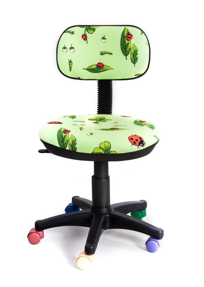 

Кресло Recardo Junior D06 (Зеленый-божья коровка, цв. ролики, ткань, 80кг, выс. спинки 390мм, ВШГ 775-885*440*390мм, крест. пласт. 480мм, мех. качания