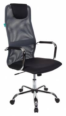

Кресло Бюрократ KB-9/DG/TW-12 серый TW-04 TW-12 сетка крестовина хром