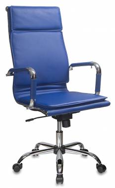 

Кресло Buro CH-993/blue синий искусственная кожа крестовина хром