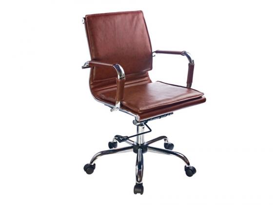 

Кресло Buro CH-993-Low/Brown низкая спинка коричневый искусственная кожа крестовина хром