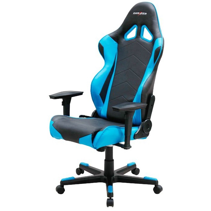 

Игровое кресло DXRacer Racing чёрно-синее (OH/RE0/NB, экокожа, регулируемый угол наклона, механизм к