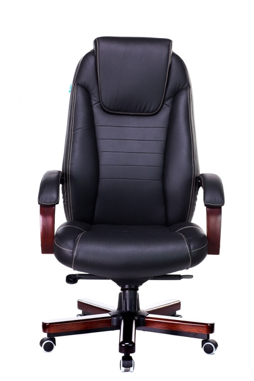 

Кресло руководителя Бюрократ T-9923WALNUT/BLACK черный кожа крестовина дерево